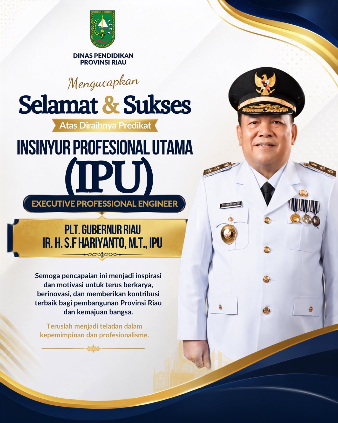 Iklan Insiyur Utama Plt Gubri 2026